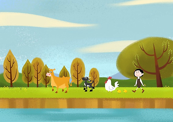 주간 PSD 나무 여자 어린이 일러스트 자연 염소 병아리 한명 사람 야외 강 가축 산책 닭 계획 즐거움 상쾌 황소 귀농 여자만 여자한명만 어린이만 소녀만 소녀한명만 국내일러스트 자연요소 식물 동물 1 감정 컨셉 농업 포유류 조류 휴식 소 생태계 파일형식
