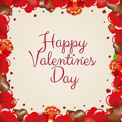 EPS 해외이미지 디자인 일러스트 딸기 프레임 발렌타인데이 사람없음 빨간색 하트 축하 오브젝트 해외202004 해외일러스트 모양 컬러 컨셉 과일 데이이벤트 파일형식 벡터 이미지허브