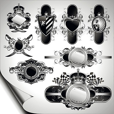 EPS 해외이미지 모양 꽃무늬 곡선 일러스트 왕관 미술 장식 세트 라벨 검은색 흰색 하트 깃발 화려 중세 모서리 칼 은색 심볼 복고 방패 해외202004 해외일러스트 꽃 선 컬러 컨셉 무늬 문화예술 프레임 역사 파일형식 벡터 이미지허브