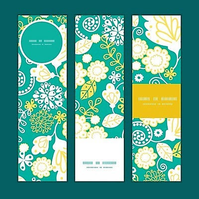 EPS 해외이미지 배너 꽃 꽃무늬 일러스트 프레임 사람없음 세트 민트색 해외202004 해외일러스트 식물 컬러 무늬 파일형식 벡터 이미지허브