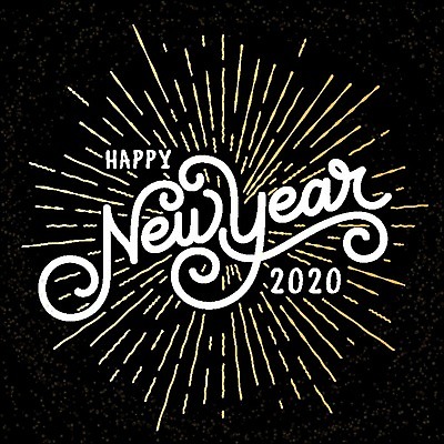 EPS 해외이미지 일러스트 사람없음 검은색 해피뉴이어 레터링 해외202004 해외일러스트 컬러 새해인사 파일형식 벡터 이미지허브