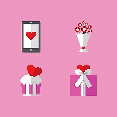 EPS 해외이미지 꽃 행복 분홍색 꽃다발 백그라운드 일러스트 선물 사랑 컵 스마트폰 케이크 하트 10 메시지 플랫 스마트 해외202004 해외일러스트 모양 식물 식기 감정 컬러 컨셉 디저트 핸드폰 스마트기기 숫자 파일형식 벡터 이미지허브