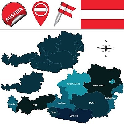 EPS 해외이미지 유럽 지도 일러스트 경계선 깃발 비엔나 오스트리아 지역 잘츠부르크 지도책 해외202004 해외일러스트 나라 선 책 경계 파일형식 벡터 이미지허브