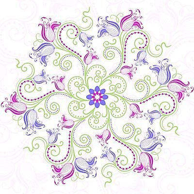 EPS 해외이미지 디자인 꽃 줄기 백그라운드 일러스트 추상 사람없음 화려 대칭 만다라 해외202004 해외일러스트 식물 컨셉 무늬 파일형식 벡터 이미지허브