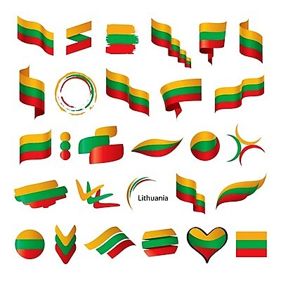 EPS 해외이미지 배너 유럽 리본 스티커 패턴 일러스트 비즈니스 추상 화살 세트 하트 죽음 깃발 수집 심볼 사인 리투아니아 왕국 정치 스타일 해외202004 해외일러스트 모양 나라 무늬 파일형식 벡터 이미지허브
