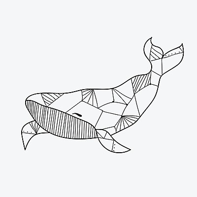 EPS 해외이미지 한마리 일러스트 사람없음 라인아트 고래 해외202004 해외일러스트 1 선 포유류 수중동물 파일형식 벡터 이미지허브