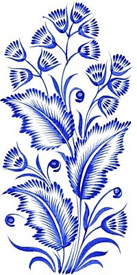 EPS 해외이미지 디자인 꽃 백그라운드 잎 일러스트 수채화 미술 사람없음 파란색 해외202004 해외일러스트 식물 컬러 문화예술 파일형식 벡터 이미지허브