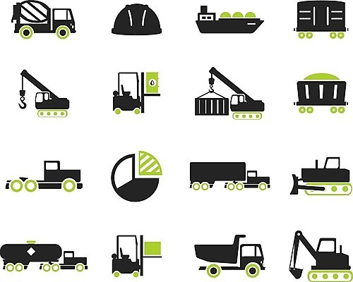 EPS 해외이미지 일러스트 건설업 사람없음 중장비 안전모 컨테이너 화물선 포크레인 불도저 원그래프 지게차 덤프트럭 탱크로리 해외202004 해외일러스트 산업 배_교통 그래프 트럭 화물차 산업장비 헬멧 안전장비 파일형식 벡터 이미지허브