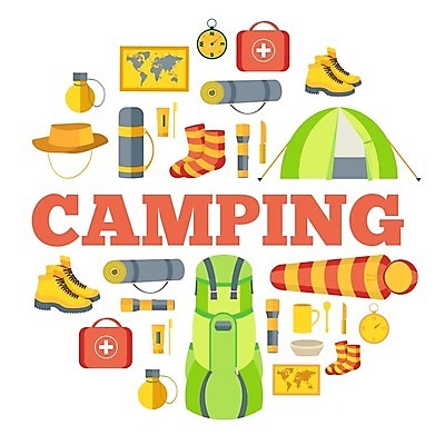 EPS 해외이미지 식기 지도 일러스트 배낭 양말 부츠 텐트 사람없음 캠핑 하이킹 머그컵 매트 손전등 칫솔 나침반 치약 보온병 챙모자 침낭 해외일러스트 모자_잡화 신발 가방 레저 조명 캠핑도구 컵 위생용품 파일형식 벡터 이미지허브