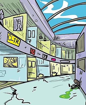 EPS 해외이미지 백그라운드 일러스트 건축양식 실내 내부 장식 빨간색 유행 상점 할로윈 죽음 센터 상품 쇼핑몰 소매 엘리먼트 좀비 해외202004 해외일러스트 건축 컬러 파일형식 벡터 이미지허브