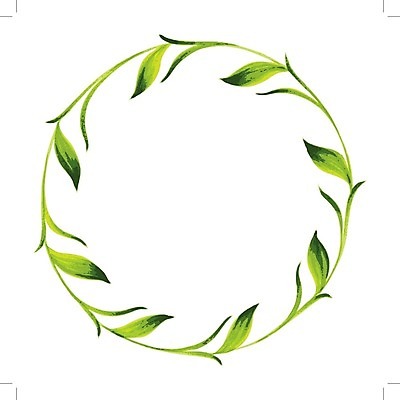 EPS 해외이미지 식물 디자인 백그라운드 잎 일러스트 수채화 프레임 미술 사람없음 초록색 원형 해외202004 해외일러스트 도형 컬러 문화예술 파일형식 벡터 이미지허브