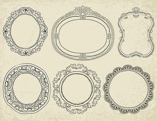 EPS 해외이미지 디자인 일러스트 프레임 사람없음 세트 빈티지 해외202004 해외일러스트 컨셉 파일형식 벡터 이미지허브