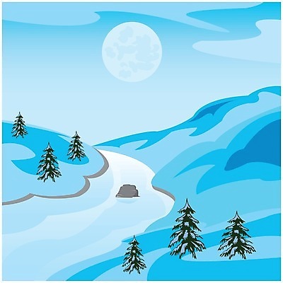 EPS 해외이미지 나무 겨울 일러스트 자연 아침 산 털 풍경 야외 강 얼음 추위 달 바위 저녁 서리 침엽수 해외202004 해외일러스트 주간 자연요소 식물 계절 돌_바위 야간 생태계 파일형식 벡터 이미지허브