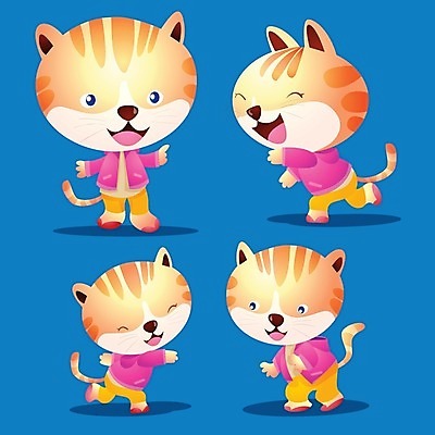 EPS 해외이미지 동물 캐릭터 디자인 행복 분홍색 포즈 오렌지 일러스트 미술 반려동물 세트 달리기 고양이 달콤 시원함 만화 수집 코믹 고립 마스코트 해외202004 해외일러스트 일러캐릭터 감정 컬러 과일 포유류 모션 문화예술 맛 파일형식 벡터 이미지허브