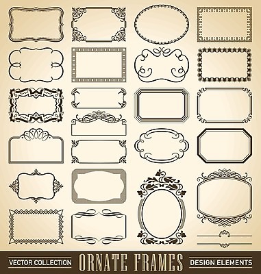 EPS 해외이미지 디자인 꽃 일러스트 프레임 사람없음 세트 사각형 빈티지 해외202004 해외일러스트 도형 식물 컨셉 파일형식 벡터 이미지허브