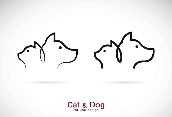 EPS 해외이미지 얼굴 라인일러스트 일러스트 사람없음 고양이 강아지 심볼 라인아트 해외202004 해외일러스트 선 포유류 신체부위 반려동물 개 파일형식 벡터 이미지허브
