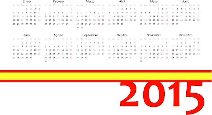 EPS 해외이미지 템플릿 디자인 계절 종이 일러스트 비즈니스 이벤트 그래픽 빨간색 사무실 숫자 노란색 다이어리 달력 깃발 시간 신용카드 일주일 날짜 스페인 연도 심플 페이지 2015년 월 기본 스페인어 엘리먼트 해외202004 해외일러스트 문자 유럽 컬러 금융 사무용품 파일형식 벡터 이미지허브