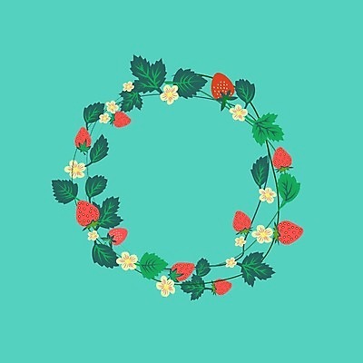 EPS 해외이미지 디자인 일러스트 딸기 프레임 사람없음 해외202004 해외일러스트 과일 파일형식 벡터 이미지허브