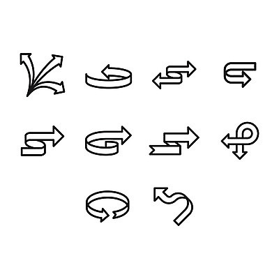 EPS 해외이미지 일러스트 화살 세트 만화 수집 심플 해외202004 해외일러스트 파일형식 벡터 이미지허브