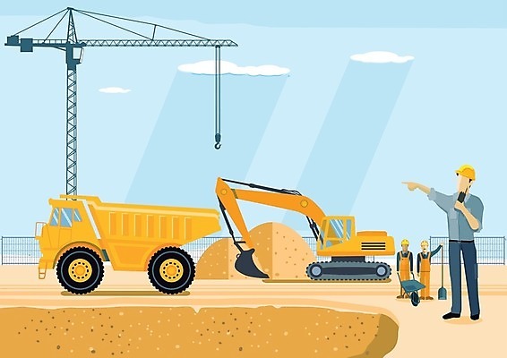 EPS 해외이미지 직업 여자 남자 일러스트 협력 건물 엔지니어 수리 계획 굴착기 종업원 기중기 건축업자 해외202004 해외일러스트 건축물 건축 컨셉 사람 중장비 기술자 파일형식 벡터 이미지허브