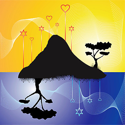 EPS 해외이미지 나무 별 파도 일러스트 햇빛 꿈 소용돌이 하트 고독 야간 묶기 달빛 언덕 장면 공상 수평선 해외202004 해외일러스트 자연요소 모양 식물 감정 바다 모션 태양 회오리 달 파일형식 벡터 이미지허브