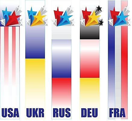 EPS 해외이미지 배너 별 컨셉 일러스트 독일 빨간색 파란색 노란색 검은색 미국 프랑스 흰색 깃발 충돌 전쟁 러시아 혁명 약어 우크라이나 집회 참여 해외202004 해외일러스트 자연요소 유럽 컬러 북아메리카 파일형식 벡터 이미지허브