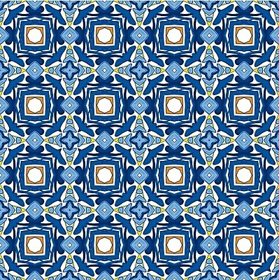 EPS 해외이미지 전통 디자인 패턴 오렌지 일러스트 벽지 추상 장식 파란색 노란색 흰색 포르투갈 타일 묘사 정사각형 모자이크 스페인어 아라베스크 엘리먼트 튀니지 해외202004 해외일러스트 도형 유럽 컬러 무늬 과일 아프리카 파일형식 벡터 이미지허브