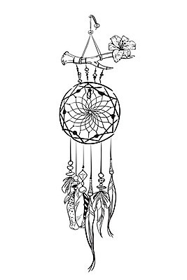EPS 해외이미지 전통 꽃 일러스트 사람없음 장식 꿈 구슬 깃털 부적 드림캐쳐 해외202004 해외일러스트 식물 파일형식 벡터 이미지허브