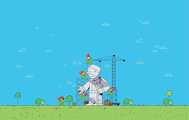 EPS 해외이미지 템플릿 디자인 컨셉 일러스트 건물 빨간색 초록색 파란색 빛 조각상 디지털 꿈 도전 흰색 건축가 시작 진행 돌봄 프로젝트 카피스페이스 콜라보레이션 미니멀리스트 해외202004 해외일러스트 직업 건축물 컬러 모션 조형물 공백 파일형식 벡터 이미지허브