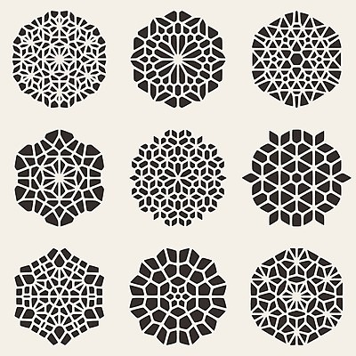 EPS 해외이미지 디자인 백그라운드 꽃무늬 일러스트 추상 사람없음 세트 검은색 화려 심볼 그림 만다라 엘리먼트 해외202004 해외일러스트 꽃 컬러 컨셉 무늬 파일형식 벡터 이미지허브