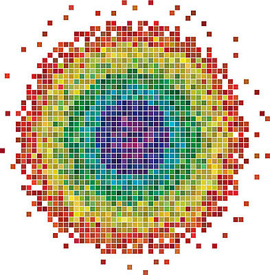 EPS 해외이미지 일러스트 오리 빨간색 초록색 파란색 컬러풀 노란색 보라색 흰색 원형 정사각형 모자이크 해외202004 해외일러스트 도형 컬러 조류 파일형식 벡터 이미지허브