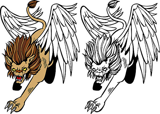 EPS 해외이미지 클립아트 동물 디자인 날개 일러스트 미술 그래픽 장식 책 검은색 흰색 사자 악마 만화 깃털 꼬리 갈기 공상 발톱 엘리먼트 집게발 해외202004 해외일러스트 컬러 포유류 발 문화예술 파일형식 벡터 이미지허브