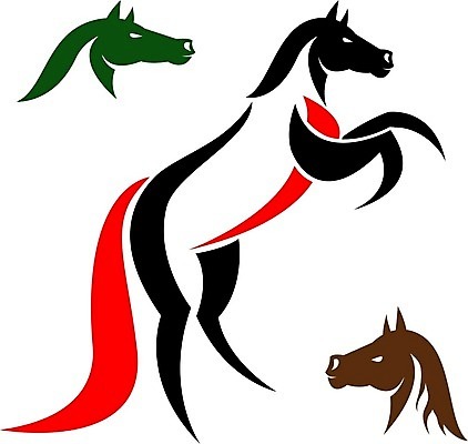 EPS 해외이미지 디자인 일러스트 추상 사람없음 말_동물 심볼 윤곽 해외202004 해외일러스트 무늬 포유류 파일형식 벡터 이미지허브