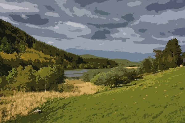 EPS 해외이미지 구름 공원 호수 일러스트 하늘 산 물 회색 언덕 전국 스노도니아 해외202004 해외일러스트 자연요소 공공시설 컬러 파일형식 벡터 이미지허브