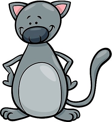 EPS 해외이미지 허리손 일러스트 사람없음 귀여움 고양이 회색 만화 해외일러스트 컬러 포즈 컨셉 포유류 반려동물 파일형식 벡터 이미지허브