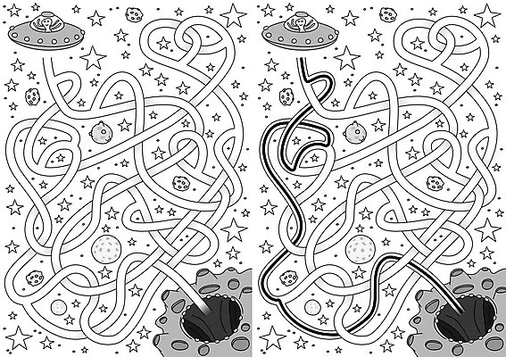 EPS 해외이미지 교육 별 길 일러스트 우주 행성 외계인 게임 퍼즐 만화 그림 UFO 미로 해결 구성 쉬운 해외202004 해외일러스트 자연요소 놀이 미확인물체 파일형식 벡터 이미지허브