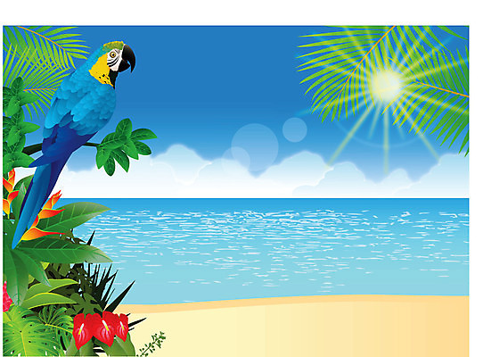 EPS 해외이미지 나무 식물 동물 구름 계절 꽃 야생동물 백그라운드 일러스트 조류 풍경 사람없음 초록색 물 여름 파란색 컬러풀 태양 맑음 앵무새 내추럴 해외202004 해외일러스트 자연요소 컬러 날씨 파일형식 벡터 이미지허브