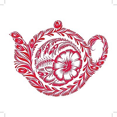 EPS 해외이미지 식물 디자인 꽃 백그라운드 잎 일러스트 수채화 미술 사람없음 빨간색 찻주전자 히비스커스 해외202004 해외일러스트 컬러 주전자 문화예술 파일형식 벡터 이미지허브