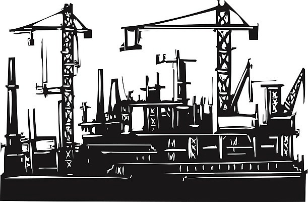 EPS 해외이미지 산업 일러스트 비즈니스 공장 환경 탐험 화물 석유 기중기 무역 상업 화석 연료 포트 다국적 목판화 해외202004 해외일러스트 공업 운송업 중장비 파일형식 벡터 이미지허브