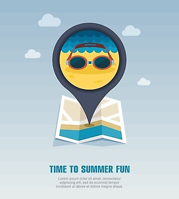 EPS 해외이미지 구름 지도 일러스트 해변 사람없음 여름 여름휴가 바캉스 물안경 위치 해외202004 해외일러스트 자연요소 계절 바다 휴가 수영용품 파일형식 벡터 여름_계절 이미지허브