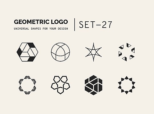 EPS 해외이미지 문양 디자인 선 일러스트 추상 사람없음 세트 원형 삼각형 심볼 라인아트 심플 육각형 지오메트릭 해외202004 해외일러스트 도형 무늬 파일형식 벡터 이미지허브