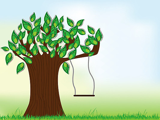 EPS 해외이미지 나무 일러스트 자연 하늘 바람 풍경 초록색 여름 파란색 봄 그네 해외202004 해외일러스트 자연요소 식물 계절 컬러 날씨 생태계 파일형식 벡터 이미지허브