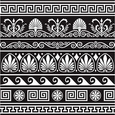 EPS 해외이미지 디자인 배너 패턴 일러스트 프레임 그래픽 장식 세트 검은색 골동품 흰색 수집 심볼 그리스 묘사 복고 윤곽 그리스인 고립 엘리먼트 옛날 스타일 해외202004 해외일러스트 서양인 유럽 컬러 무늬 파일형식 벡터 이미지허브