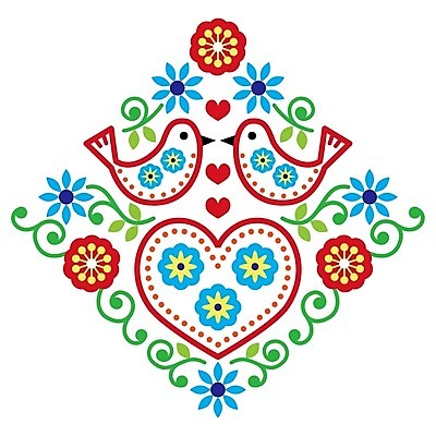 EPS 해외이미지 전통 꽃 패턴 일러스트 사람없음 컬러풀 화려 폴란드 해외202004 해외일러스트 식물 유럽 컬러 컨셉 무늬 파일형식 벡터 이미지허브