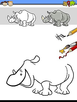 EPS 해외이미지 동물 템플릿 캐릭터 디자인 교육 어린이 일러스트 그래픽 운동 페인트 유치원 퍼즐 그리기 끝 어플리케이션 만화 스케치 준비 그림 코뿔소 부족 색칠공부 해외202004 해외일러스트 일러캐릭터 컨셉 포유류 모션 건강 미술 사람 학습 색칠 파일형식 벡터 이미지허브