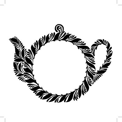 EPS 해외이미지 식물 디자인 문화 백그라운드 잎 일러스트 프레임 미술 사람없음 검은색 찻주전자 해외202004 해외일러스트 컬러 주전자 문화예술 파일형식 벡터 이미지허브