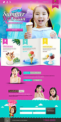 PSD 템플릿 계절 여자 어린이 웹템플릿 사이트템플릿 아이스크림 동양인 여러명 여름 홈페이지 웹 한국인 랜딩페이지 여자만 어린이만 소녀만 이미지템플릿 다수 인터넷 디저트 사람 인종 파일형식