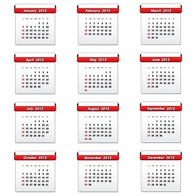 EPS 해외이미지 템플릿 디자인 계절 백그라운드 스티커 일러스트 비즈니스 추상 새로움 빨간색 숫자 라벨 회색 달력 흰색 시간 일주일 날짜 12월 4월 6월 9월 11월 5월 연도 2015년 일요일 1월 8월 10월 7월 2월 월 금요일 목요일 수요일 월요일 토요일 화요일 해외202004 해외일러스트 문자 컬러 컨셉 무늬 프레임 요일 파일형식 벡터 이미지허브