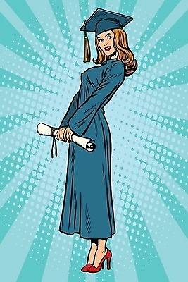 EPS 해외이미지 전신 학생 응시 여자 행복 백그라운드 일러스트 학사모 졸업 한명 서기 미소 들기 사람 성인 기쁨 축하 졸업가운 자신감 졸업장 대학교 카툰스타일 성인여자한명만 해외202004 해외일러스트 모자_잡화 1 시선 교육 감정 컨셉 학교 모션 표정 가운 여자한명만 성인여자만 파일형식 벡터 이미지허브