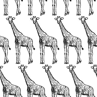 EPS 해외이미지 디자인 패턴 일러스트 사람없음 스케치 기린 해외202004 해외일러스트 무늬 포유류 미술 파일형식 벡터 이미지허브